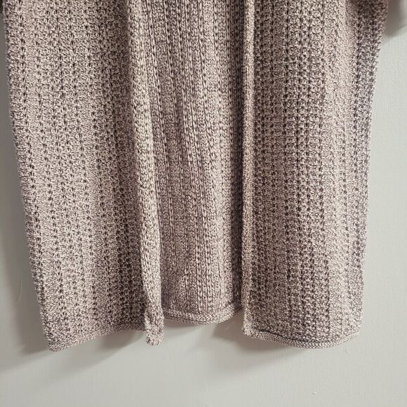 Chico's Size 2 Large Open Knit Cardigan Boho Neutral Lagenlook Earthy - Picture 4 of 9